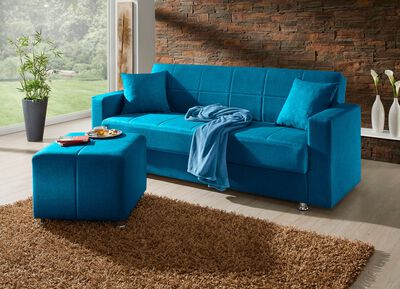 Klik-klakbank met kruk en sierkussens 