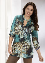 Shirttuniek met felgekleurde print 