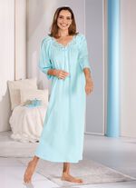 Nachthemd tot op de enkel met geborduurd kant 