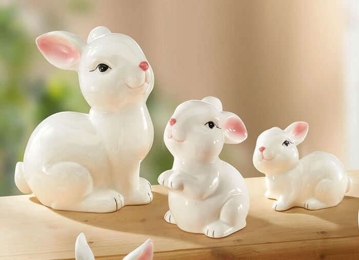 Keramieken konijnenbeeldjes 