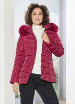 Jas met afneembare kunstbontkraag 