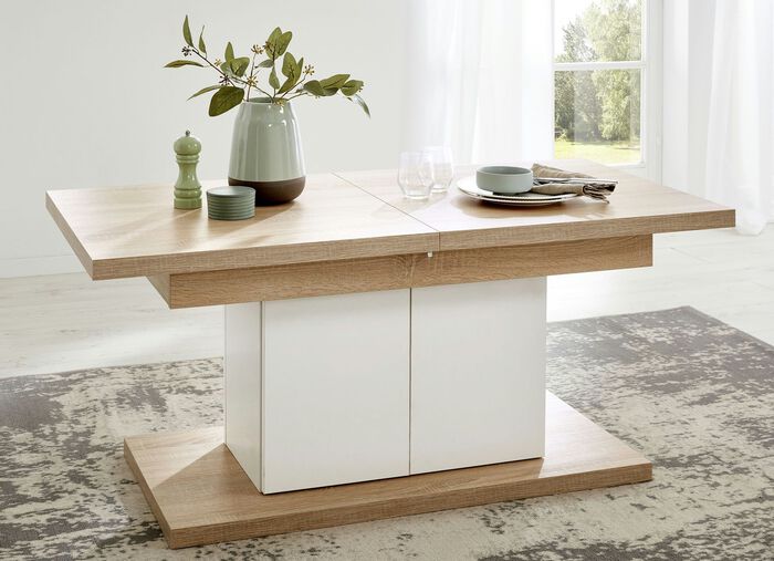 Salontafel met kastfunctie EIKEN SONOMA-WIT
