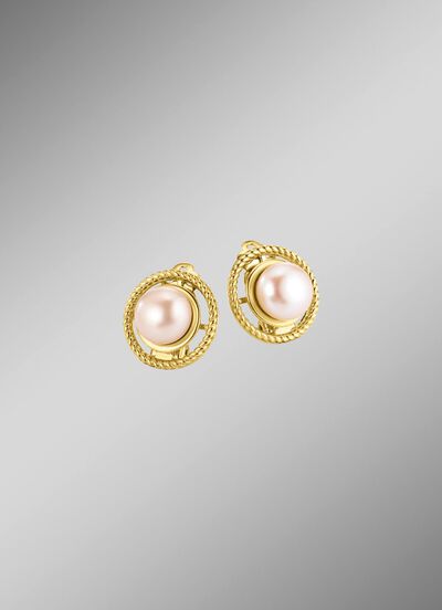 Clipoorbellen met zoetwaterkweekparels en clipsluiting 