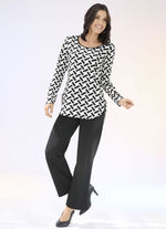 Broeken in modieuze breedte ZWART