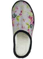Slippers met kleurrijke bloemenprint GRIJS