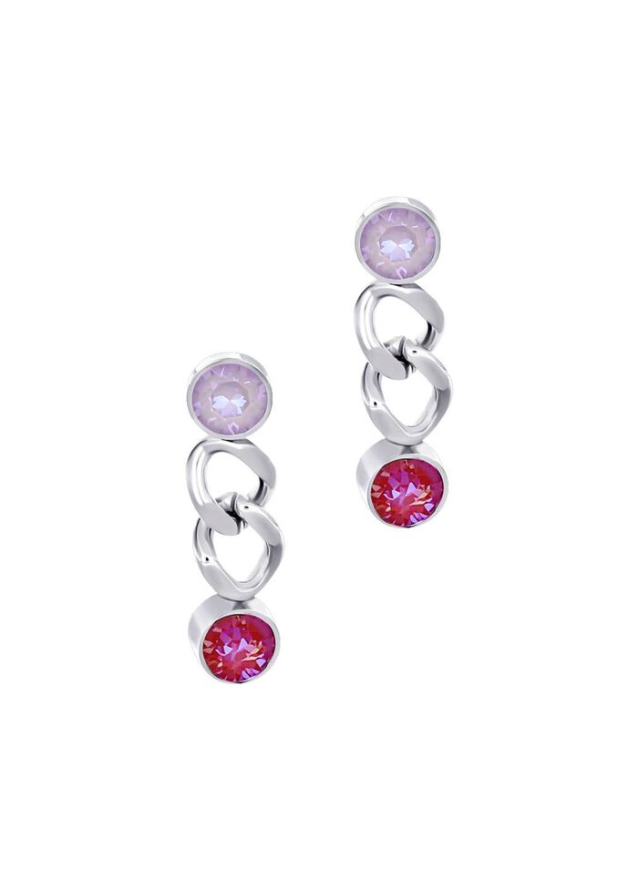 Roze kristallen oorbellen 