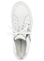 Waldläufer veterschoen gemaakt van een interessante materiaalmix WIT EN ANTIEK ZILVER