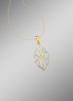 Hanger met diamanten in een bloemmotief 