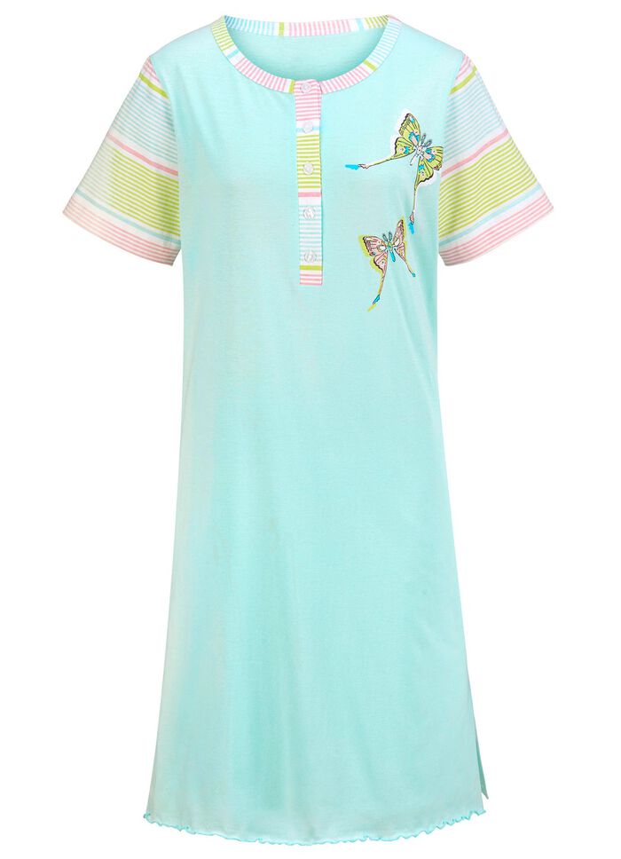 Set van twee nachthemden, met korte mouwen en knoopsluiting 