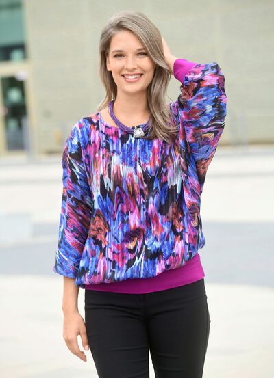 Poncho tuniek met geïntegreerde top 