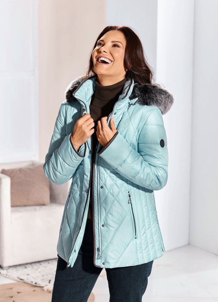 Jas met figuurvriendelijke langsstiksels aan de zijkanten GLETSJER