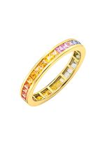 Hoogwaardige memoirring met echte saffieren in veelkleurig 