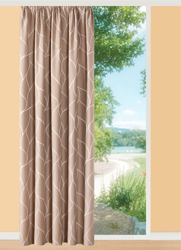 Gordijn met een prachtig golfmotief BRUIN