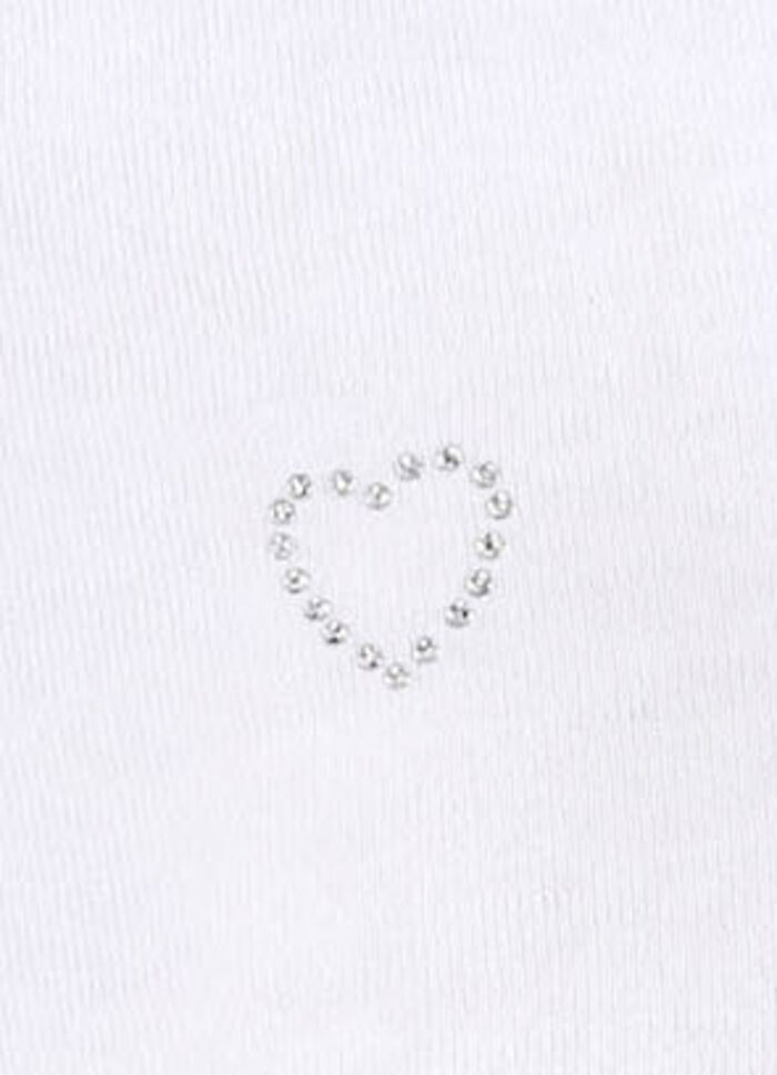 Verpakking van vier slips met een klein hartje met strass steentjes op de voorkant 