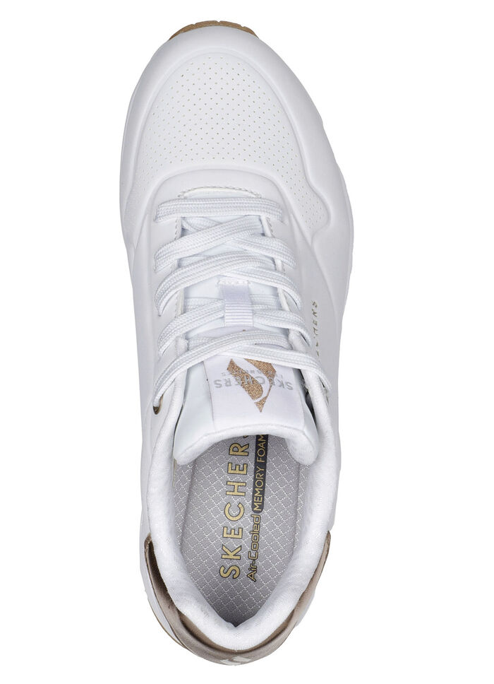SKECHERS, comfortabele damessneakers, met zichtbaar luchtkussen WEISS-GOLD
