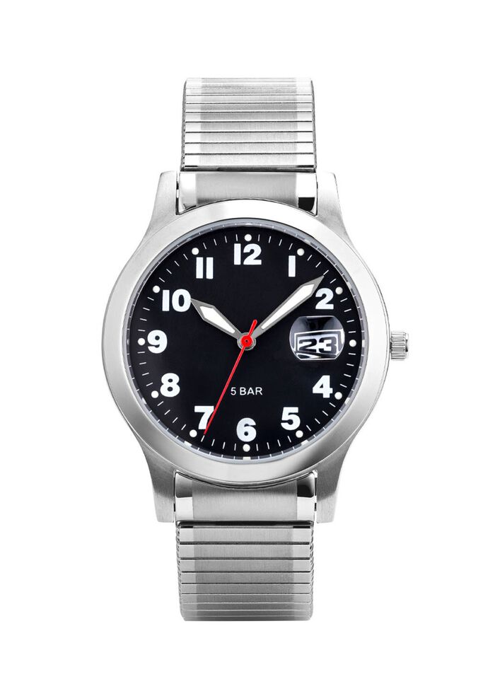 Para-Quartz herenhorloge met roestvrijstalen band 
