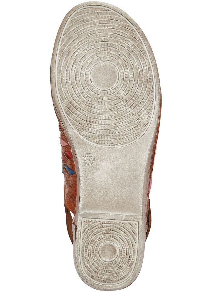 Gemini sandalen met verfijnde, kleurrijke gevlochten details COGNAC