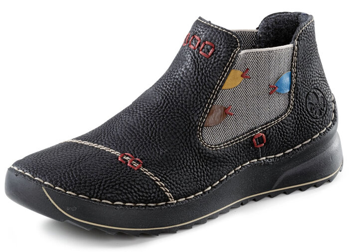 Rieker laarsje in littekenlook ZWART-MEERKLEURIG