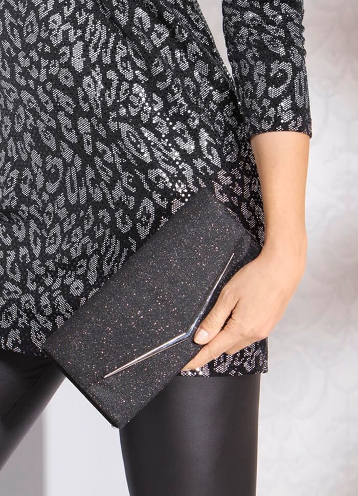 Avondtasje met afneembare ketting ZWART