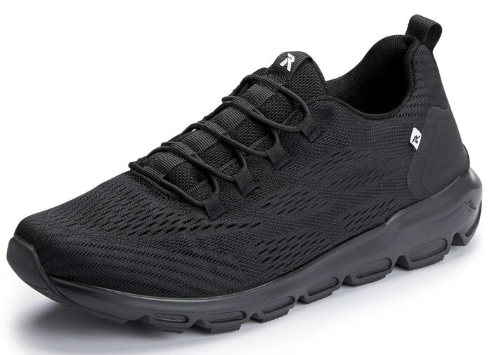 Rieker sneakers met elastische decoratieve vetersluiting ZWART