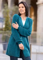 Lange cardigan met parelkwastje 