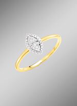 Damesring met 3 briljant geslepen diamanten en 20 diamanten 