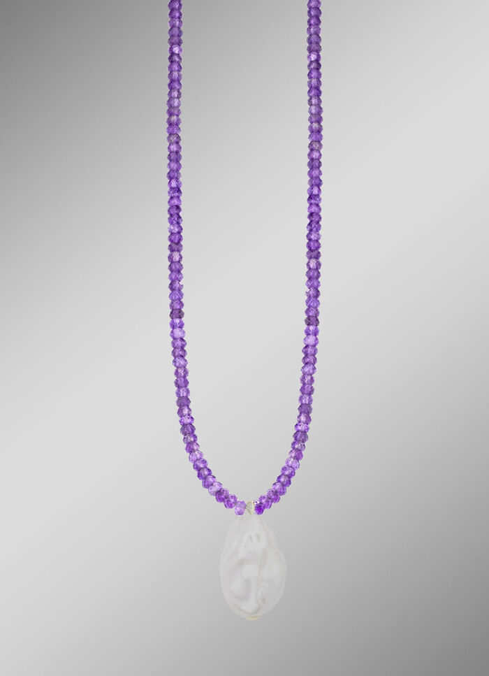 Ketting gemaakt van echte amethiststenen 