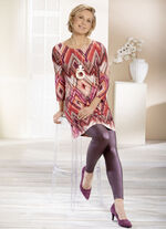Legging in een fijne glanzende look AUBERGINE