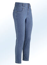 Jeans met een trendy stippendessin JEANSBLAUW