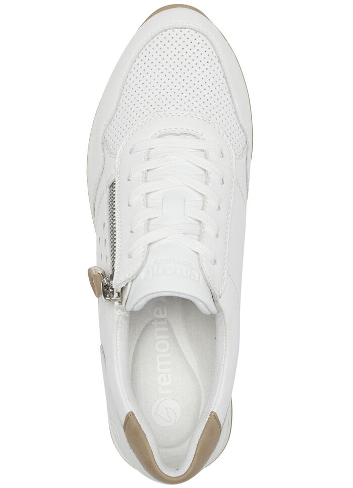 Remonte sneakers met decoratieve perforaties eronder WIT-ZAND