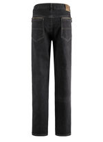 Jeans met elastische taillebandinzetstukken in 3 kleuren ZWART