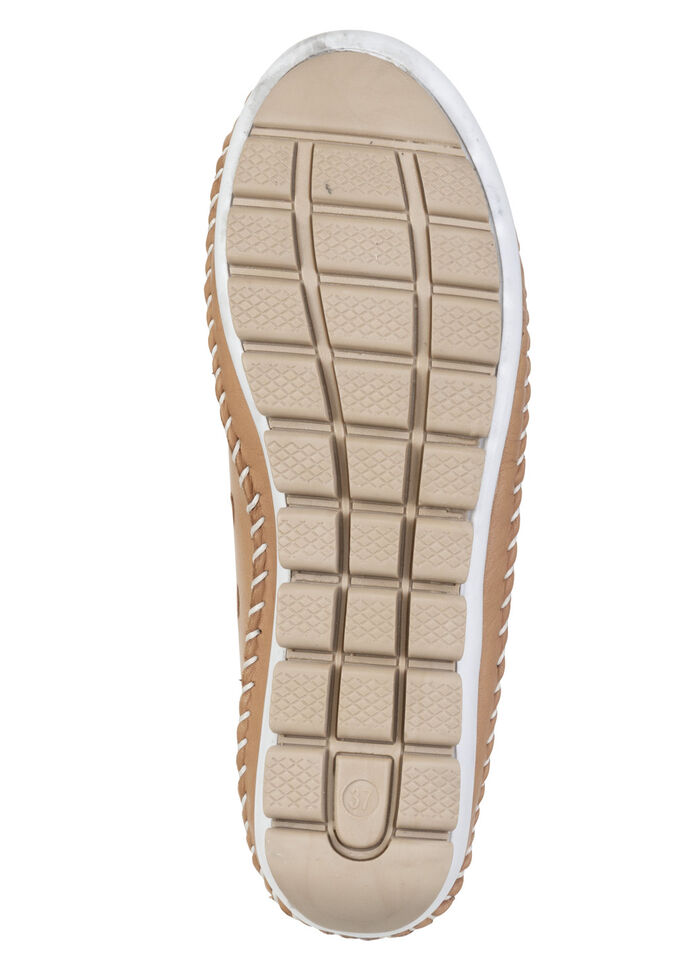 ELENA EDEN, zomerse damespantoffels, breedte G, met uitneembaar voetbed CAMEL