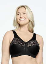 Glamorise steunbeha met geborduurd kant ZWART