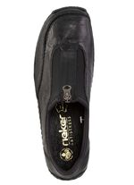 Rieker, klassieke damespantoffels, met rits ZWART