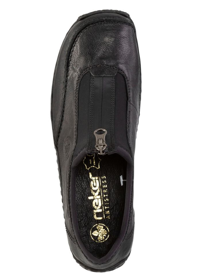 Rieker, klassieke damespantoffels, met rits ZWART