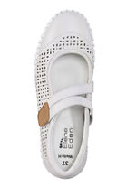 ELENA EDEN pantoffels gemaakt van rundnappaleer met bruine bies KIEZELSTEEN