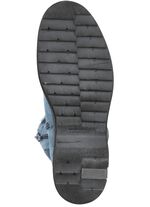 Waldl&auml;ufer enkellaarzen met veters en een gezellige kraag van lamsleer JEANSBLAUW