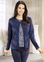 Gebreide twinset in een zachte, vloeiende kwaliteit 