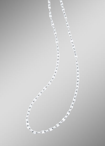 Sobere halsketting in witgoud 