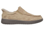 SKECHERS, comfortabele herenpantoffels, met voorgevormde instaphak KAMEEL