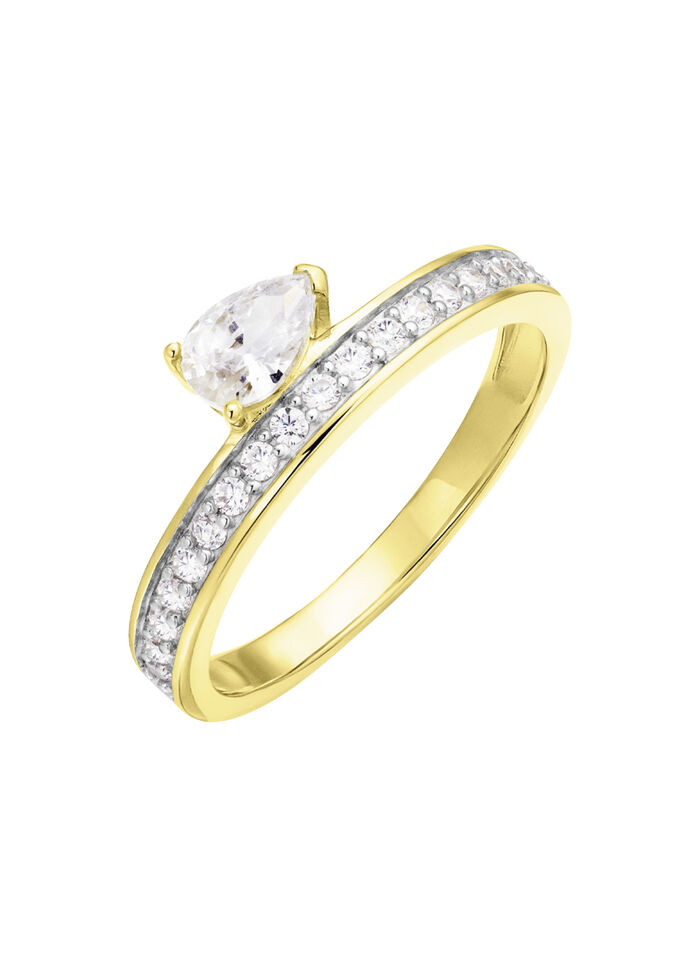 Interessante damesring met zirkonia 