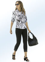 7/8-broek met trendy broekspijpen ZWART