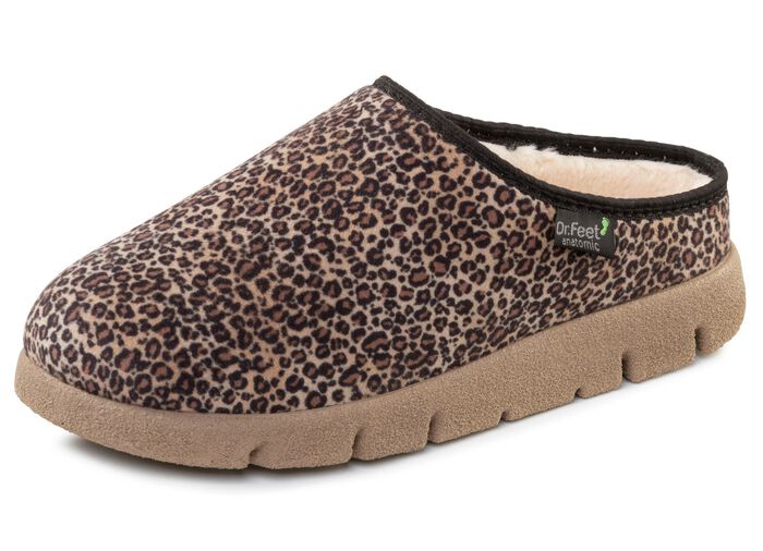 Laurina, modieuze damespantoffels, met pluche 