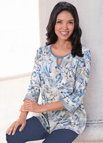 trui in fijn breisel 13 BLAUW-MULTICOLOR