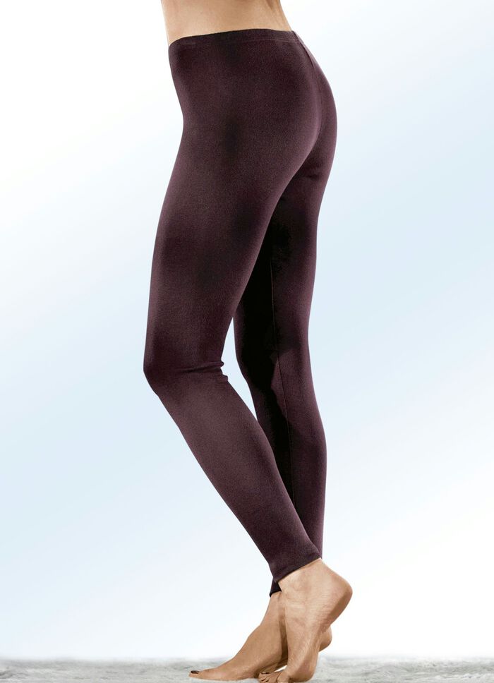 Two-pack legging met elastische tailleband 1X BORDEAUXROOD, 1X MARINEBLAUW