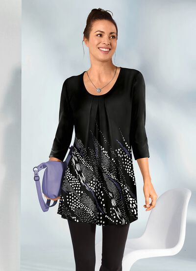 Aantrekkelijk lang shirt met 3/4-mouwen 