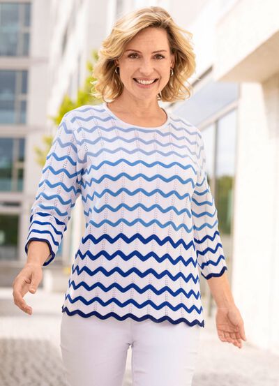 Trui met golvende strepen 