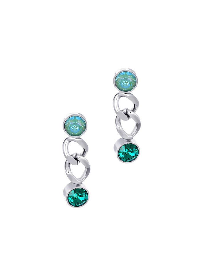 Oorknopjes met groene kristallen 