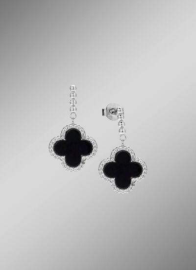 Chique klaverblad oorbellen van zilver 