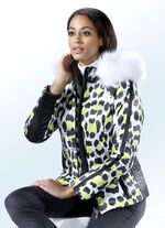 Jas met glanzende gekleurde inkjet print 